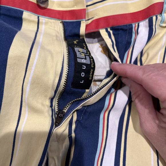 LoudMouth Golf The Hamptons Striped Shorts Size 34 Yellow Fun Preppy Retail $75 - Picture 3 of 12